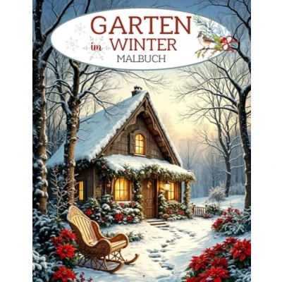 Abbildung von Garten im Winter Malbuch: Buch zum ausmalen erwachsene, Senioren und Jugendliche. Entspannung mit winterlichen Gartenmotiven, Tieren, Blumen, Essen ... Entdecke die Farben des Jahreskreises)