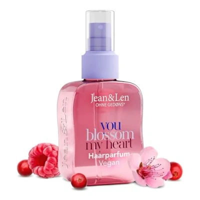 Abbildung von Jean &amp; Len Haarparfum you blossom my heart, duftet nach Blüten roten Früchten, pflegende Formel, für alle Haartypen geeignet, beschwert das Haar nicht, vegan Hair Perfume, ohne Silikone, 105 ml