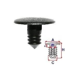 Abbildung von ROMIX A82029 Clip, Zier /Schutzleiste PEUGEOT: 307 SW, Hatchback, 406 Coupe, CITROËN: C3 I C4 Grand Picasso, Coupe