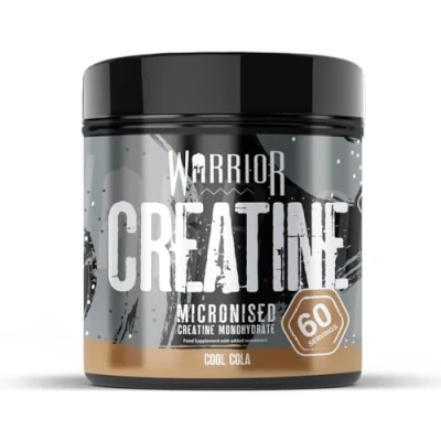 Abbildung von Warrior Kreatin Monohydrat Pulver 300g Mikronisierte Verbessert nachweislich die körperliche Leistungsfähigkeit und Regeneration (als Tabletten, keine Gummies) 5g pro Portion (Cool Cola)