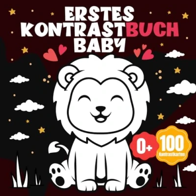 Abbildung von Erstes Kontrastbuch Baby: 100 Stimulierende Schwarz Weiß Kontrastkarten zur Visuellen Entwicklung von Neugeborenen Babybuch ab 0 Monate