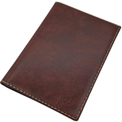 Abbildung von myledershop Große Elegante Ausweismappe 4 Fächer MJ Design Germany Made in EU (Design 1 / Braun)