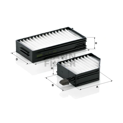 Abbildung von MANN FILTER CU 21 002 2 Innenraumfilter Partikelfilter 131, 205 102 40 SUBARU: Legacy 3 Limousine
