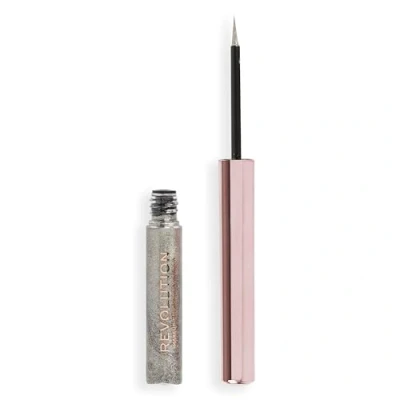 Abbildung von Makeup Revolution, Super Flick Liquid Eyeliner, Highly Pigmented, Silver, 2.4 ml