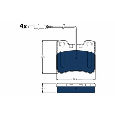 Abbildung von TRW GDB1031BTE Bremsbelagsatz inkl. Verschleißwarnkontakt PEUGEOT: 106 II Hatchback