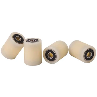 Abbildung von 4 Stück Nylonrollen 30mm Durchmesser 40mm Breite 8mm Lager exakt bearbeitet in der EU (30 40 8)