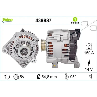 Abbildung von VALEO 439887 Lichtmaschine 14V 150A TOYOTA: Avensis III Estate, Verso, Saloon