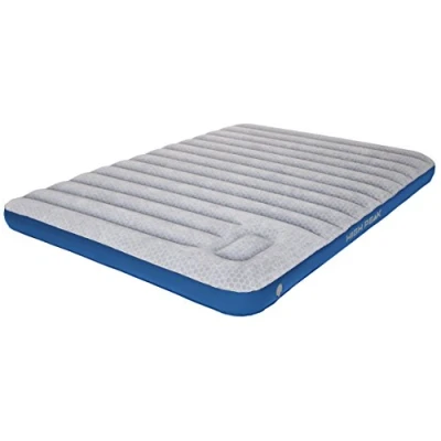 Abbildung von High Peak Unisex Cross Beam Double extra long Luftbett, mit integrierte Fußpumpe und Anti Rutsch Funktion, atmungsaktiv, robust, Oberseite weich, für Indoor Outdoor, hellgrau/blau, XXL