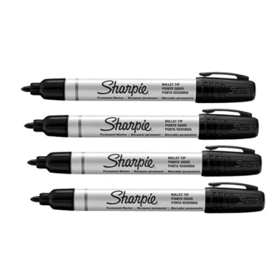 Abbildung von Sharpie Pro Industrial Strength Permanentmarker, Rundspitze, schwarze Tinte, 4 Stück