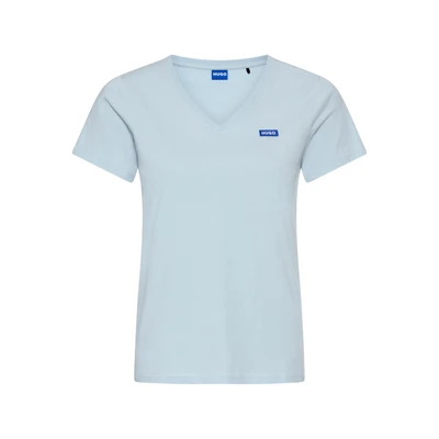 Abbildung von HUGO Classic Tshirt basic, Damen, Größe: XS, Light/pastel blue