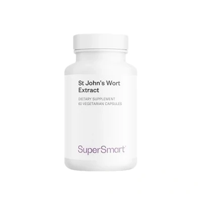 Abbildung von St. John&#039;s Wort Extract 300 mg Johanniskraut extrakt Hypericin Konzentrat (0,3%) trägt zur Verbesserung der Stimmung bei hilft Schlafproblemen vegan glutenfrei Supersmart