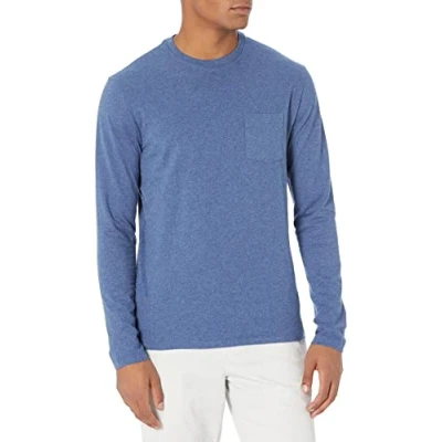 Abbildung von Amazon Essentials Herren Langärmeliges T Shirt, Schmale Passform, Blau Heide, M