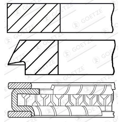 Abbildung von GOETZE ENGINE 08 435807 00 Kolbenringsatz 80,5 0,5