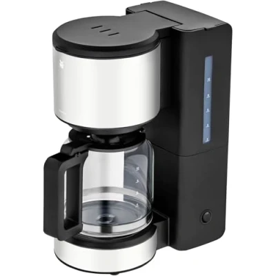 Abbildung von WMF Stelio Aroma Filterkaffeemaschine mit Glaskanne, Filterkaffee, 10 Tassen, Kaffeemaschine Edelstahl, Tropfstop, Warmhalteplatte, Abschaltautomatik, 1000 W, matt grau