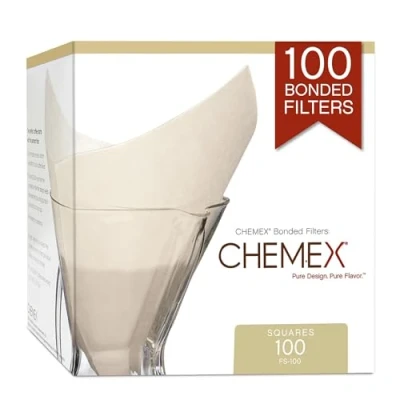Abbildung von Chemex Papier Filter FS 100, quadratische für die 6, 8 und 10 Tassen Karaffe, 100 Stück