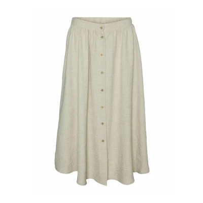 Abbildung von Vero Moda ROCK Vmmelaney H/W Button CALF WVN EXP Alinienrock, Damen, Größe: XS, Overcast