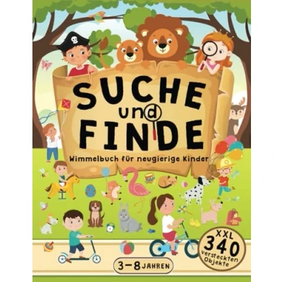 Abbildung von Wimmelbuch für Neugierige Kinder 3 8 Jahren Suche und Finde: Das Großes Aktivitätsbuch zum Entdecken Verschiedener Objekte auf dem Bild, Vokabeln Spielerisch zu Erlernen