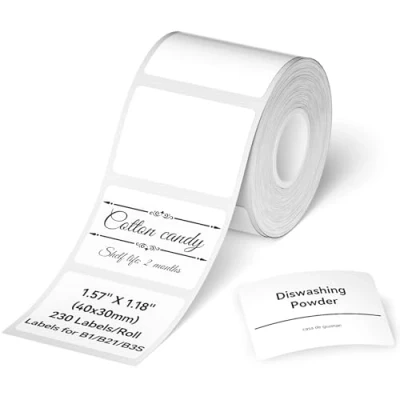 Abbildung von NIIMBOT B21 Etiketten Macherband angepasste Aufkleber Druckpapier adresse Etikettenband Glänzend Wasserdicht (Weiß 4030)