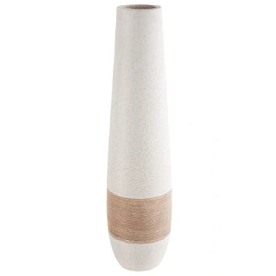 Abbildung von Gilde Deko große Vase XL Bodenvase aus Keramik Wohnzimmer Farbe: Braun Creme Höhe 46 cm