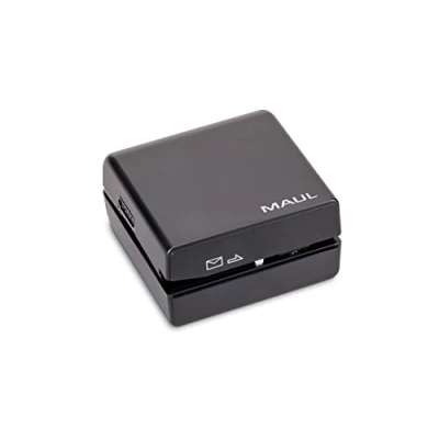 Abbildung von MAUL Brieföffner 7,3 x 4 cm elektrisch zum bequemen Öffnen von Briefumschlägen mit Schnittbreite ca. 2,5 mm Inklusive Batterien Schwarz