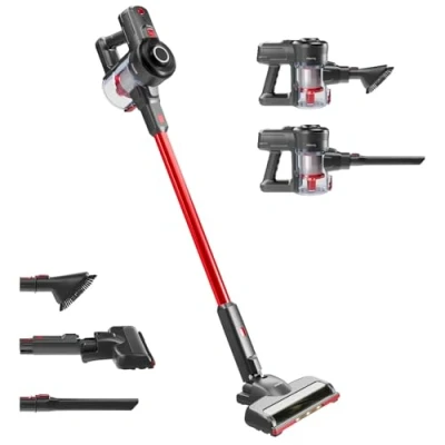 Abbildung von H.Koenig Kabelloser und beutelloser Staubsauger 22.2v 3 in 1 UP600 PowerClean Leistungsstark Kompakt Leicht Leise Haustiere Turbo Bürste Wiederaufladbare Lithium Batterie