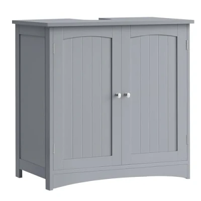 Abbildung von VASAGLE Waschbeckenunterschrank, Unterschrank, Waschtischunterschrank, Badezimmerschrank mit 2 Türen, verstellbare Ablage, viel Stauraum, modern, 40 x 70 cm, Taubengrau BBC011G01