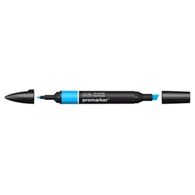 Abbildung von Winsor &amp; Newton &quot; ProMarker 0203351 Professioneller Layoutmarker 2 Spitzen, fein breit für Zeichnungen, Design Layouts Cyan