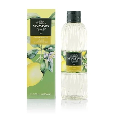 Abbildung von MARMARA Kolonya Zitrone 400ml mit Box türkisches Duftwasser Aftershave Hand Wasser Rasierwasser Kölnisch traditionell türkisch Eau de Cologne Lemon 80 Alkohol