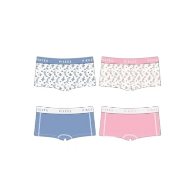 Abbildung von Pieces Pclogo LADY 4 PACK Panties, Damen, Größe: Medium, Bright white
