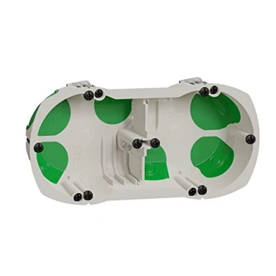 Abbildung von Multifix Air, wasserdichte Box, 2 Stellen, Abstand 71 mm, Durchmesser 67 Tiefe 40 mm.