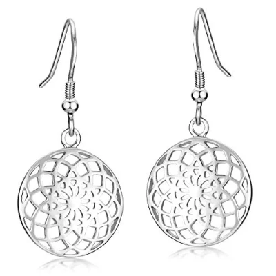 Abbildung von MATERIA Ohrhänger Silber 925 Damen Lebensblume Blume Ornament rund SO 451
