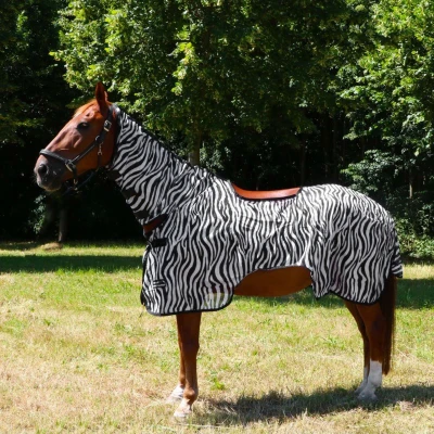 Abbildung von HKM Fliegenausreitdecke Zebra Weiß/schwarz 165/215