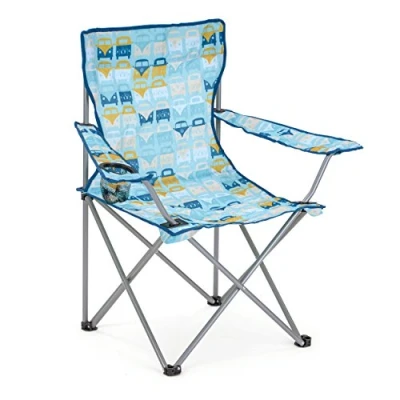 Abbildung von Board Masters Volkswagen Camping Strand Klapp Faltstuhl inkl. Armlehne mit T1 Bulli Bus Motiven 85 cm (Multi Bulli/Blau)