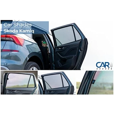 Abbildung von Satz Car Shades (Hintertüren) kompatibel mit Skoda Kamiq 2019 (2 teilig), Schwarz