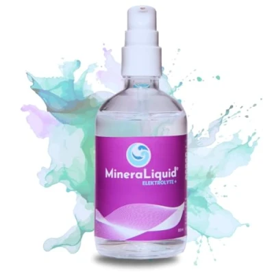 Abbildung von MineraLiquid Elektrolyte+ 100ml flüssige Elektrolyte ohne Zucker. Optimierte Bioverfügbarkeit durch Lysin. Magnesium, Natrium, Calcium, Kalium.