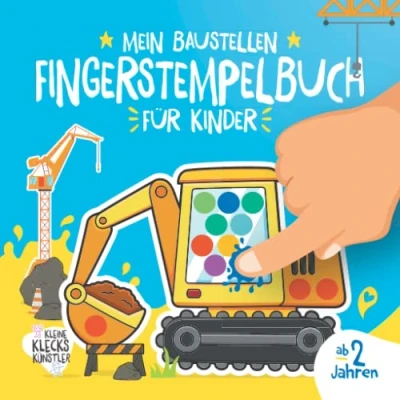 Abbildung von Mein Baustellen Fingerstempelbuch für Kinder ab 2 Jahren: Das große Bagger und Kran Fingerfarben Bastelbuch Jungen Mädchen zum Malen, Basteln ... (Meine Fingerstempelbücher Jahren)