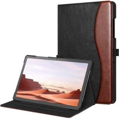Abbildung von Fintie Hülle für Samsung Galaxy Tab A9 Plus 11 Zoll 2023, Multi Winkel Folio Schutzhülle Dokumentenfach und Auto Schlaf/Wach Funktion Tablet A9+ SM X210/X216/X218, Schwarz/Braun