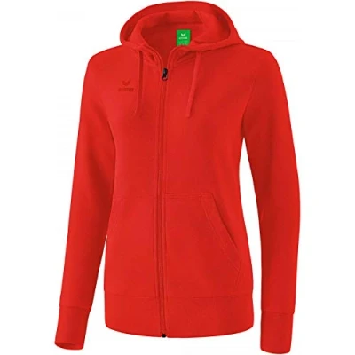 Abbildung von Erima Damen Basic Kapuzensweat Jacke, Rot, 36