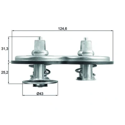 Abbildung von MAHLE ORIGINAL TX 141 83 Kühlwasserthermostat 124,6 mit Dichtung