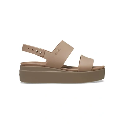Abbildung von Crocs Brooklyn Plateausandalette, Damen, Größe: 41/42, Latte mushroom Schuhe