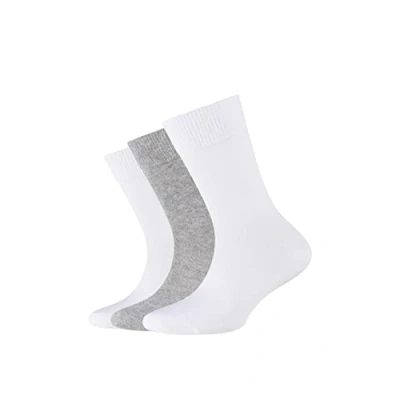 Abbildung von Camano Mädchen 3701 Socken, Weiß &amp; Grau (White Gray ), 27 30 (Herstellergröße: 27/30) (3er Pack)