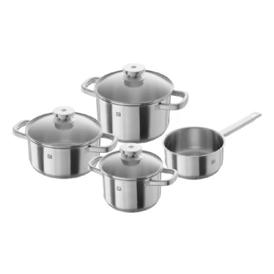 Abbildung von ZWILLING Joy Kochtopf Set, 4 teilig, 3 Deckel, Induktionsgeeignet, Edelstahl