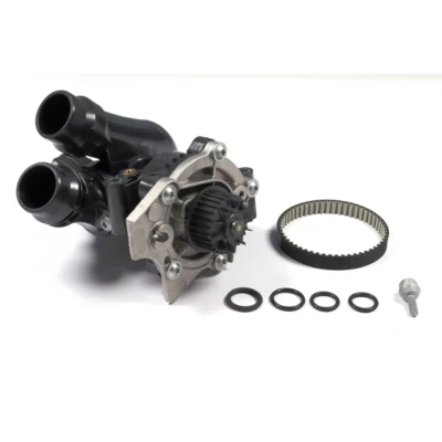 Abbildung von HEPU P682P Wasserpumpe mit Dichtungen ohne Motortemperaturfühler, Thermostat in verbaut mechanisch Metall Kunststoffgehäuse