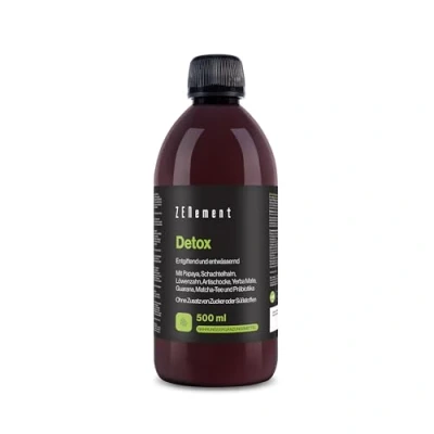 Abbildung von Detox Reininger &amp; Abtropfer, mit Papaya, Schachtelhalm, Löwenzahn, Artischocke, Mate Kraut, Guarana, Matcha Tee und Präbiotika 500ml Laborgeprüft, Vegan Zenement