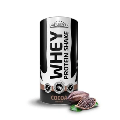 Abbildung von Layenberger WHEY Protein Shake, Molkeneiweißkonzentrat für Muskelaufbau, 66 % Eiweiß, 14,7 BCAA (1x 300 g) Cocoa