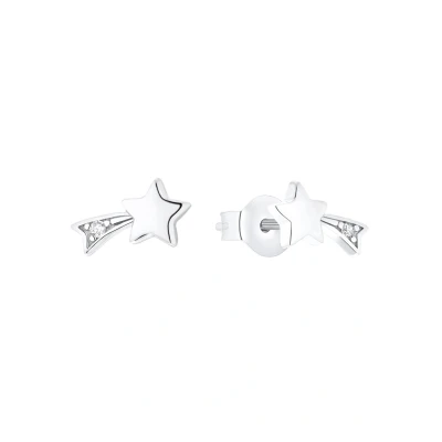 Abbildung von Prinzessin Lillifee Ohrstecker 925 Sterling Silber Ohrschmuck, mit Zirkonia synth., 0,9 cm, Silber, Sternschnuppe, Kommt in Schmuck Geschenk Box, 2035295