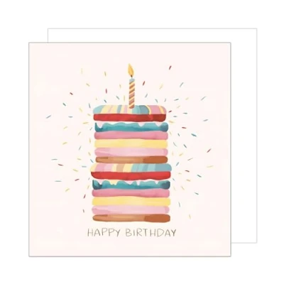 Abbildung von Edition Seidel Premium quadratische Geburtstagskarte mit Umschlag. Glückwunschkarte Happy Birthday Billet Karte für Mann Frau Freund Freundin Kind Torte Kerze (GQ355 SW024)