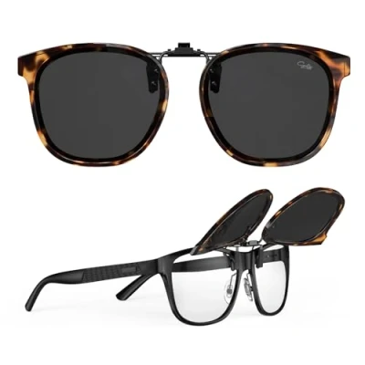 Abbildung von Goiteia Übergroße Sonnenbrille zum Anklipsen über Korrekturbrillen für Damen, Modisches Rahmendesign diskreten Verbergen Ihrer Brille, Einfaches Aufsetzen und Abnehmen mit einer Hand