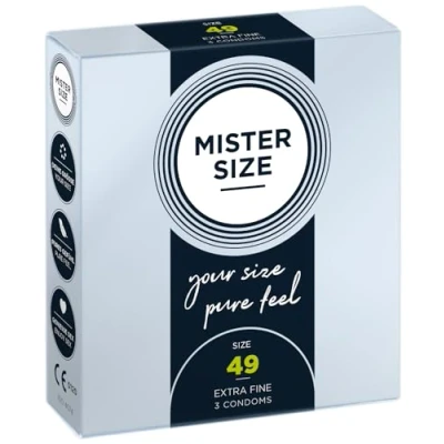 Abbildung von MISTER SIZE Kondome Extra Dünn &amp; Hauchzart Gefühlsecht Feucht Perfekte Passform Aus Naturkautschuk Latex für Natürliches Gefühl Höchste Sicherheit (3er Pack, 49mm)