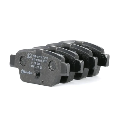 Abbildung von BREMBO P 23 080 Bremsbelagsatz exkl. Verschleißwarnkontakt mit Bremssattelschrauben ohne Zubehör FIAT: Stilo Multi Wagon, BRAVO 2, ALFA ROMEO: MiTo